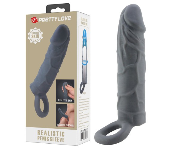 Pretty Love Lifelike Skin Sleeve Black +5 cm