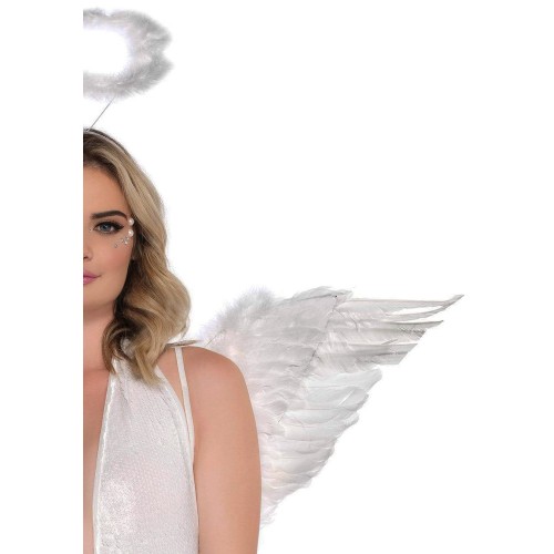 Änglavingar Med Gloria/Halo - Vit "Holy Angel"