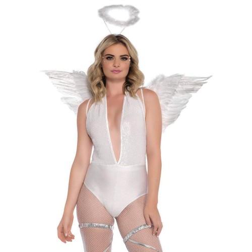 Änglavingar Med Gloria/Halo - Vit "Holy Angel"