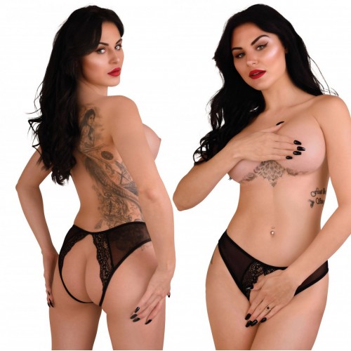 Angel Naughty Crotchless Panty - S/M