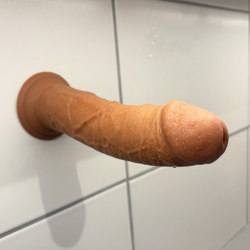 Blush Dr Skin Realistic Dildo 8 tum 20 cm med stark sugkopp – realistisk PVC-dildo med naturtrogna detaljer och strap-on kompatibel