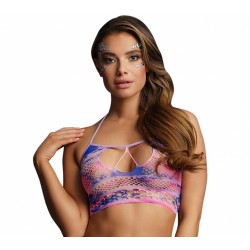 Strappy Halter Top & Dazzling Eye Sparkle Bling