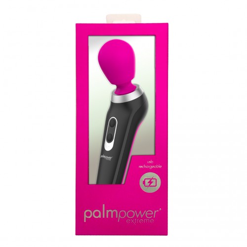 Palm Power Extreme Massage Wand rosa – extra kraftfull massagestav med flexibelt huvud och flera vibrationslägen