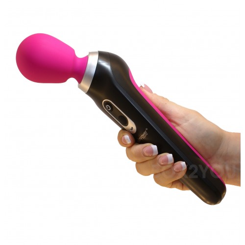 Palm Power Extreme Massage Wand rosa – extra kraftfull massagestav med flexibelt huvud och flera vibrationslägen