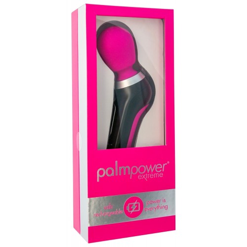 Palm Power Extreme Massage Wand rosa – extra kraftfull massagestav med flexibelt huvud och flera vibrationslägen