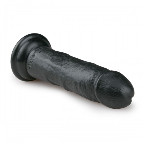 EasyToys Realistic Black Dildo 15,5 cm svart realistisk dildo i PVC med sugkopp – naturtrogen med tydliga vener och testikelreplika