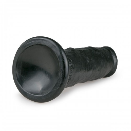 EasyToys Realistic Black Dildo 15,5 cm svart realistisk dildo i PVC med sugkopp – naturtrogen med tydliga vener och testikelreplika