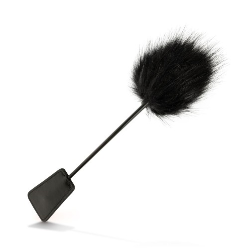 EasyToys Fluffy Tickler and Whip svart 2-i-1 BDSM-redskap med mjuk fluffig tickler och piska – för sinneslek och maktspel
