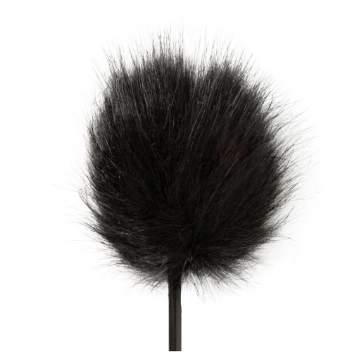 EasyToys Fluffy Tickler and Whip svart 2-i-1 BDSM-redskap med mjuk fluffig tickler och piska – för sinneslek och maktspel