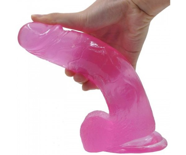 Jelly Studs Dildo Pink - Naturtrogen Dong Med Sugpropp