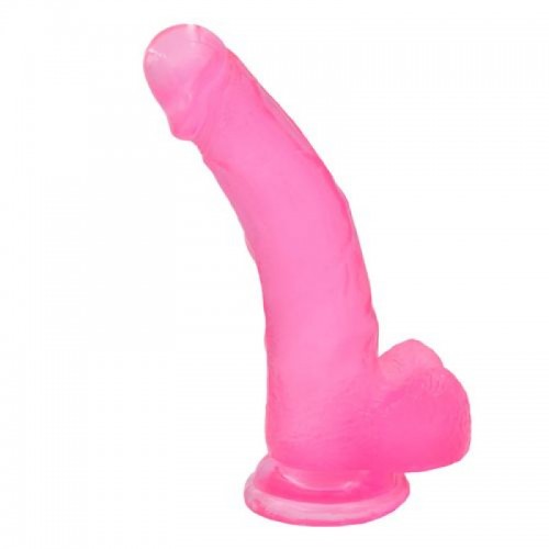 Jelly Studs Dildo Pink - Naturtrogen Dong Med Sugpropp