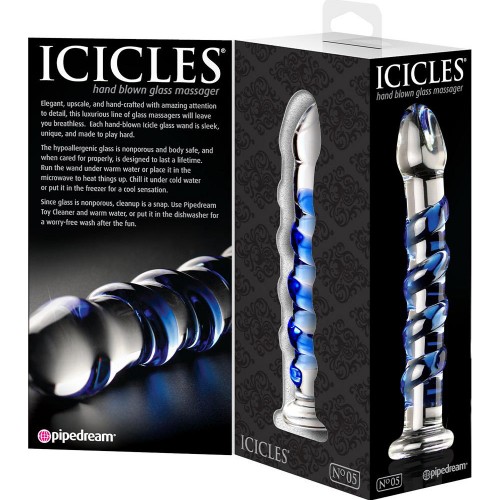 Icicles Nr.5 - Lyxig Handblåst Glasdildo