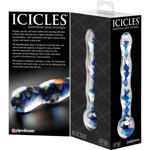 Icicles Nr.8 - Lyxig Handblåst Glasdildo