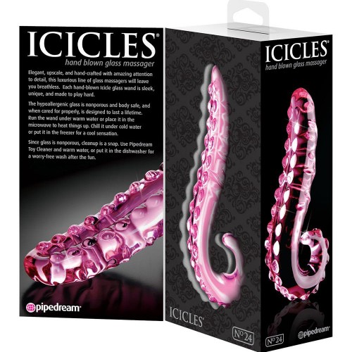 Icicles Nr.24 - Lyxig Handblåst Glasdildo