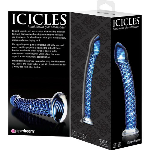 Icicles Nr.29 - Lyxig Handblåst Glasdildo