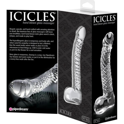 Icicles Nr.61 - Lyxig Handblåst Glasdildo