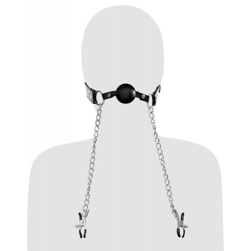 Delux Ball Gag & Nipple Clamps