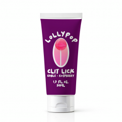 Clit Lick Lollypop Raspberry - Ätbar oralsexgel bubbelgum