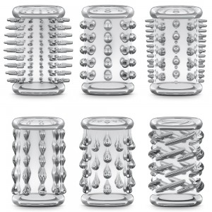 Power Penis Sleeve Set - 6-Pack - Crystal Clear