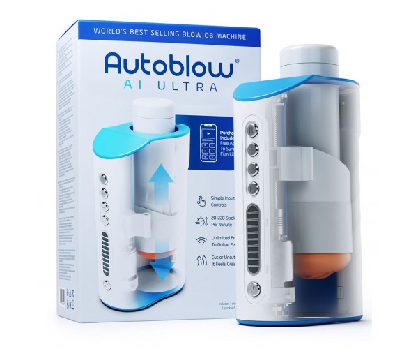 Autoblow AI Ultra helautomatisk avsugningsmaskin med AI-teknik och utbytbara hylsor för intensiv oralsexkänsla