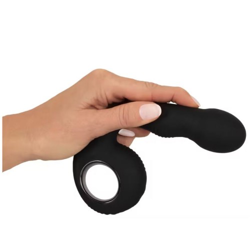 Black Velvets G-Punkt och P-Punktsvibrator svart dubbelsidig vibrator för G-punkt och prostatastimulans