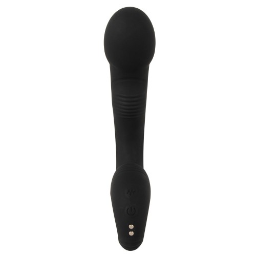 Black Velvets G-Punkt och P-Punktsvibrator svart dubbelsidig vibrator för G-punkt och prostatastimulans