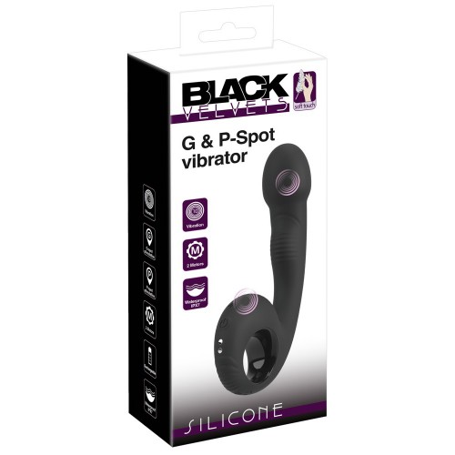 Black Velvets G-Punkt och P-Punktsvibrator svart dubbelsidig vibrator för G-punkt och prostatastimulans
