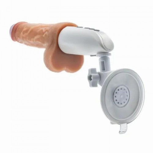 Blush Dr Skin Dr Hammer stötande vibrerande realistisk dildo 18 cm i silikon med handtag, fjärrkontroll och värmefunktion