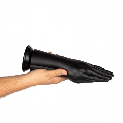 BUTTR Double Trouble Fisting Dildo svart XXL i mjuk PVC med stark sugkopp – stor fistingdildo för erfarna användare