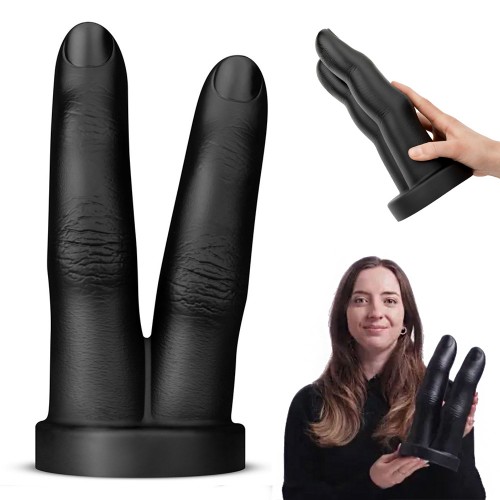 BUTTR Victory Double Finger Butt Plug dubbelfingerformad analplug i kroppssäkert PVC för intensiv och varierad analstimulans