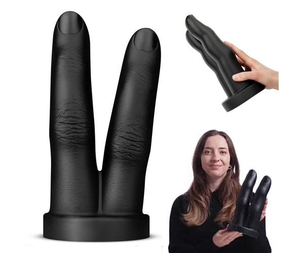 BUTTR Victory Double Finger Butt Plug dubbelfingerformad analplug i kroppssäkert PVC för intensiv och varierad analstimulans