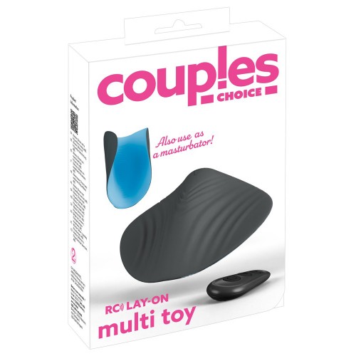Couples Choice Lay-On Remote Control Couple Vibrator fjärrstyrd ridleksak med 2 motorer och anatomiskt formade stimulationsvågor för fitta och klitoris