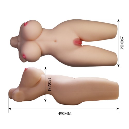 Crazy Bull Soft Skin Tiffany realistisk halvkroppstorso 49 cm i TPR med vaginal och anal öppning – naturtrogna kvinnliga former med runda bröst och rumpa