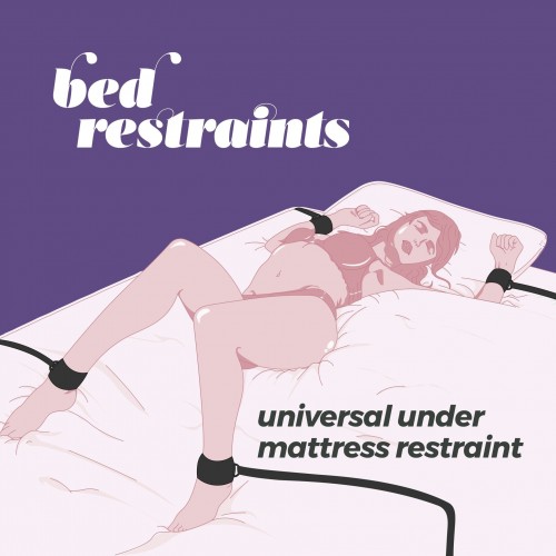 Crushious Bondage Universal Set under mattress restraint – bondage-set med justerbara remmar och bojor för handleder och fotleder