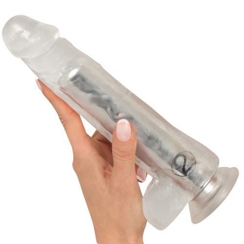 Crystal Clear Vibrator Dong transparent penisformad vibrator med sugpropp 10 vibrationslägen och naturtrogna detaljer
