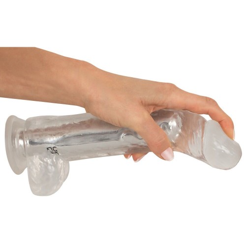 Crystal Clear Vibrator Dong transparent penisformad vibrator med sugpropp 10 vibrationslägen och naturtrogna detaljer