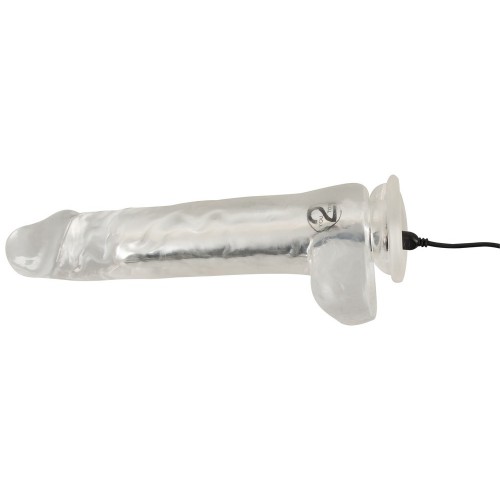 Crystal Clear Vibrator Dong transparent penisformad vibrator med sugpropp 10 vibrationslägen och naturtrogna detaljer