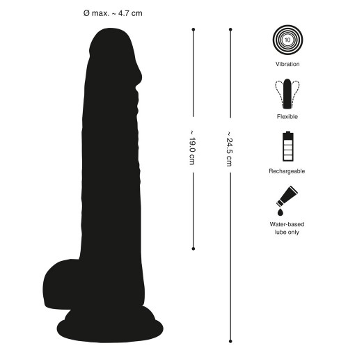 Crystal Clear Vibrator Dong transparent penisformad vibrator med sugpropp 10 vibrationslägen och naturtrogna detaljer