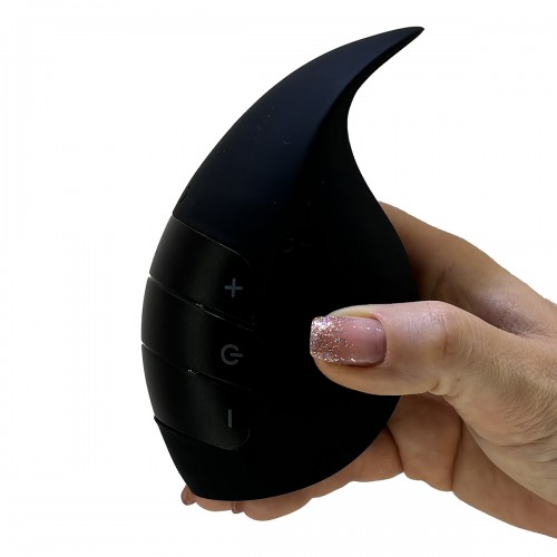Dreamtoys Essentials Smooth Power Stroker svart masturbator med fjärilsvingar för ollonskimulans och 3 vibrationshastigheter