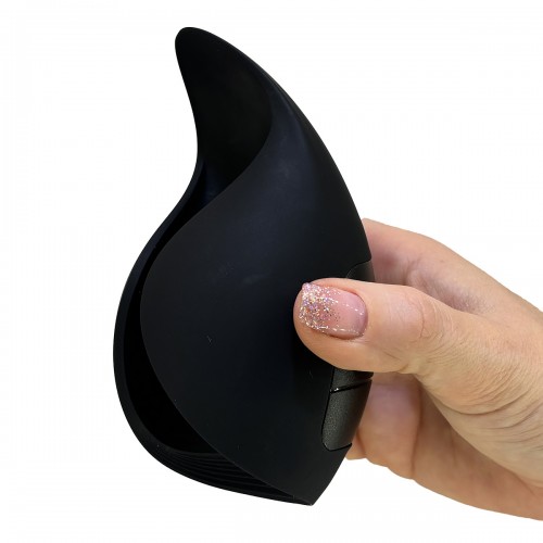 Dreamtoys Essentials Smooth Power Stroker svart masturbator med fjärilsvingar för ollonskimulans och 3 vibrationshastigheter