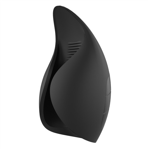 Dreamtoys Essentials Smooth Power Stroker svart masturbator med fjärilsvingar för ollonskimulans och 3 vibrationshastigheter