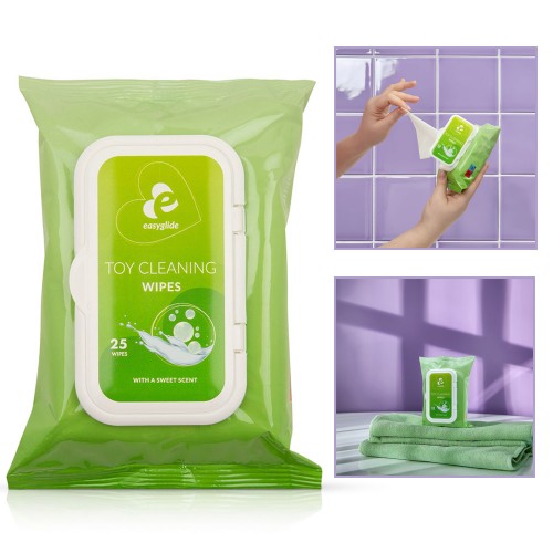 Köp EasyGlide Toy Cleaning Wipes – rengöringsservetter för sexleksaker EasyGlide Toy Cleaning Wipes servetter för sexleksaksrengöring – skonsamma och effektiva rengöringsservetter för alla leksakstyper