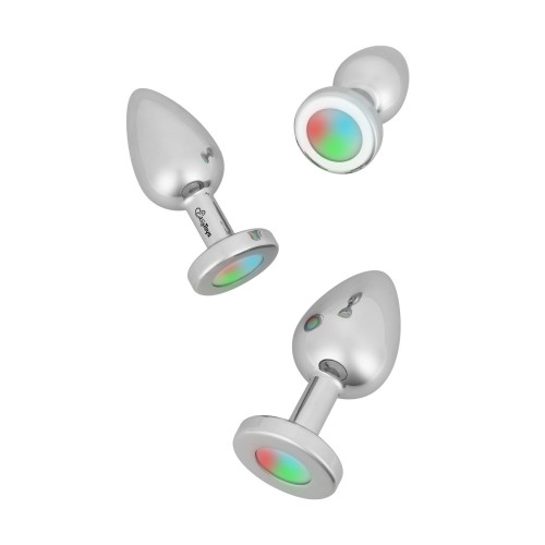 EasyToys analplugg med blinkande LED i storlek large – blinkande butt plug med ljuseffekter för fest, rave och analträning