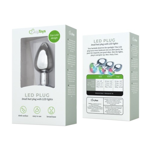 EasyToys analplugg med LED-belysning i storlek small – blinkande butt plug med ljuseffekter för fest, rave och analträning