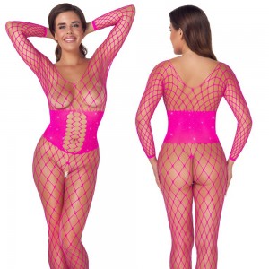 Pink Charm Rhinestone Catsuit