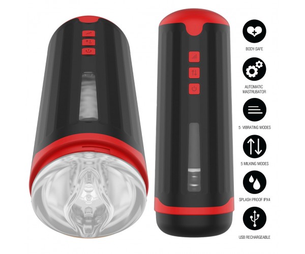 Fusion X Milking Master helautomatisk sexmaskin med sugfunktion och vibration – onanileksak för intensiv handsfree njutning