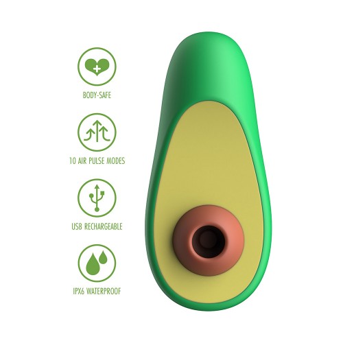 Holy Guacamoly Air Stimulator grön lufttrycksstimulator i rolig avokadoform – beröringsfri klitorisstimulans med Pleasure Air-teknik