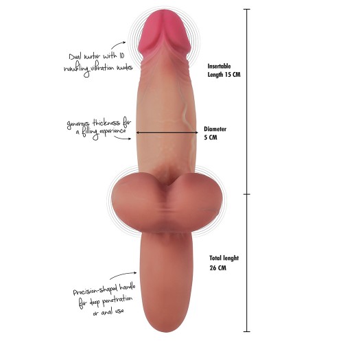 Inferno by Hidden Desire Heavy Hitter Vibrating Dildo naturlig hudton – stor och kraftfull vibrerande dildo med realistisk form och naturtrogen känsla