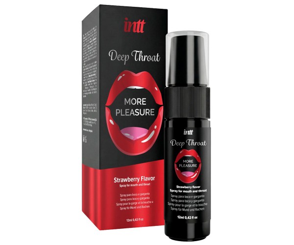 INTT Deep Throat Spray Jordgubb – oralsexspray med bedövande effekt som minskar kväljningskänslan vid oralsex