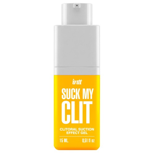 INTT Suck My Clit Tropical Mango klitorisgel 15 ml med sugeffekt, vibration och pulsering – vattenbaserad stimulerande gel med smak av tropisk mango